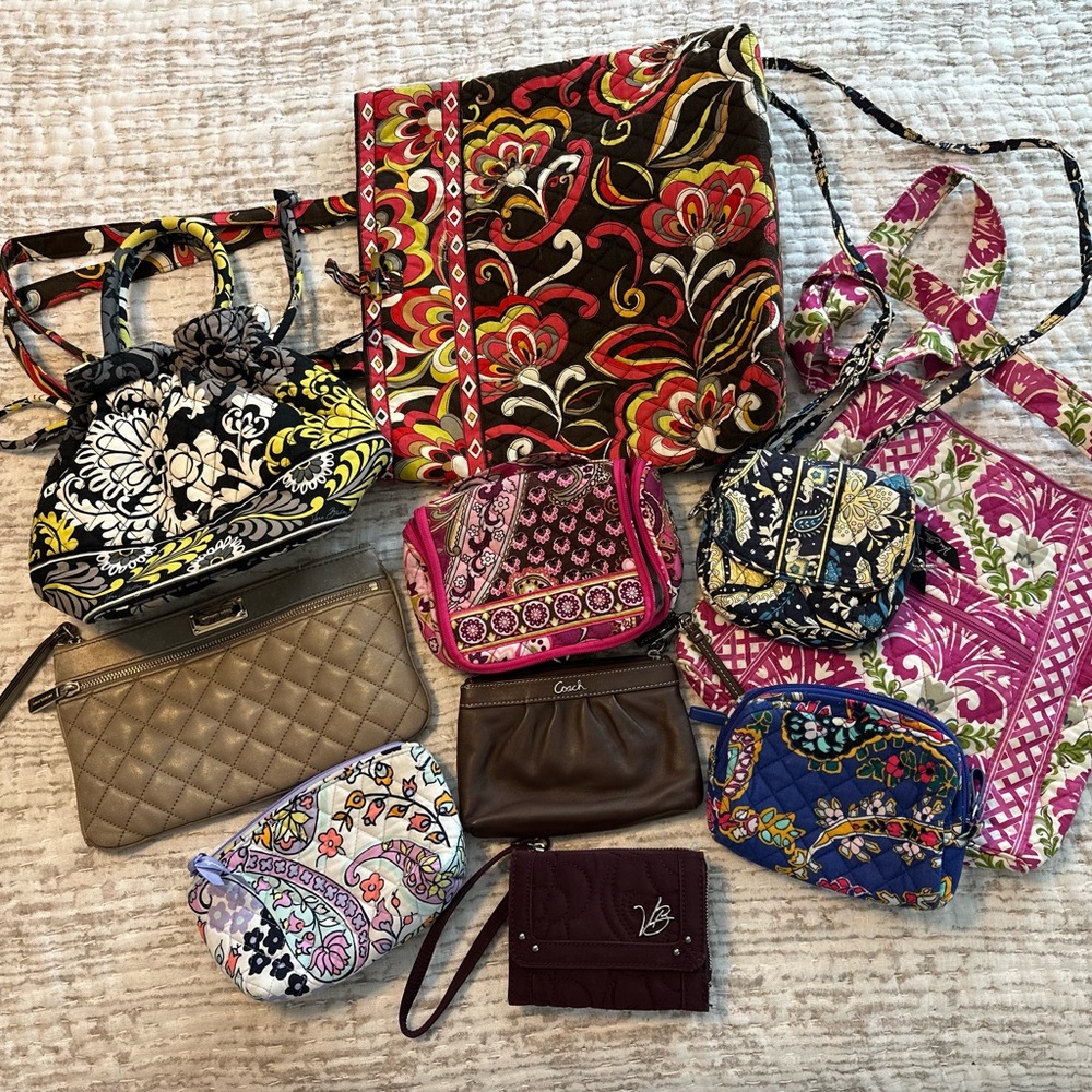 Lot of 10 Vera Bradley, Coach & MK bags